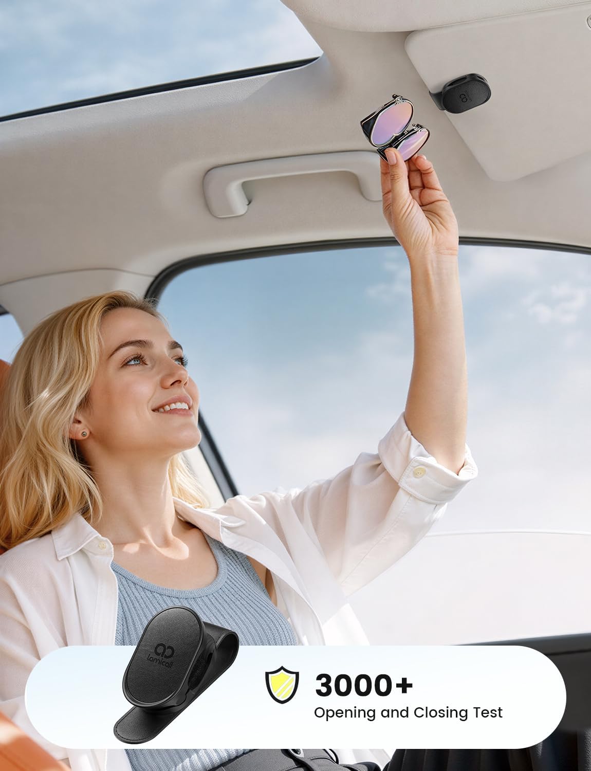 Detalle 2 de Lamicall Sunglasses Holder for Car Visor Auto-Lock