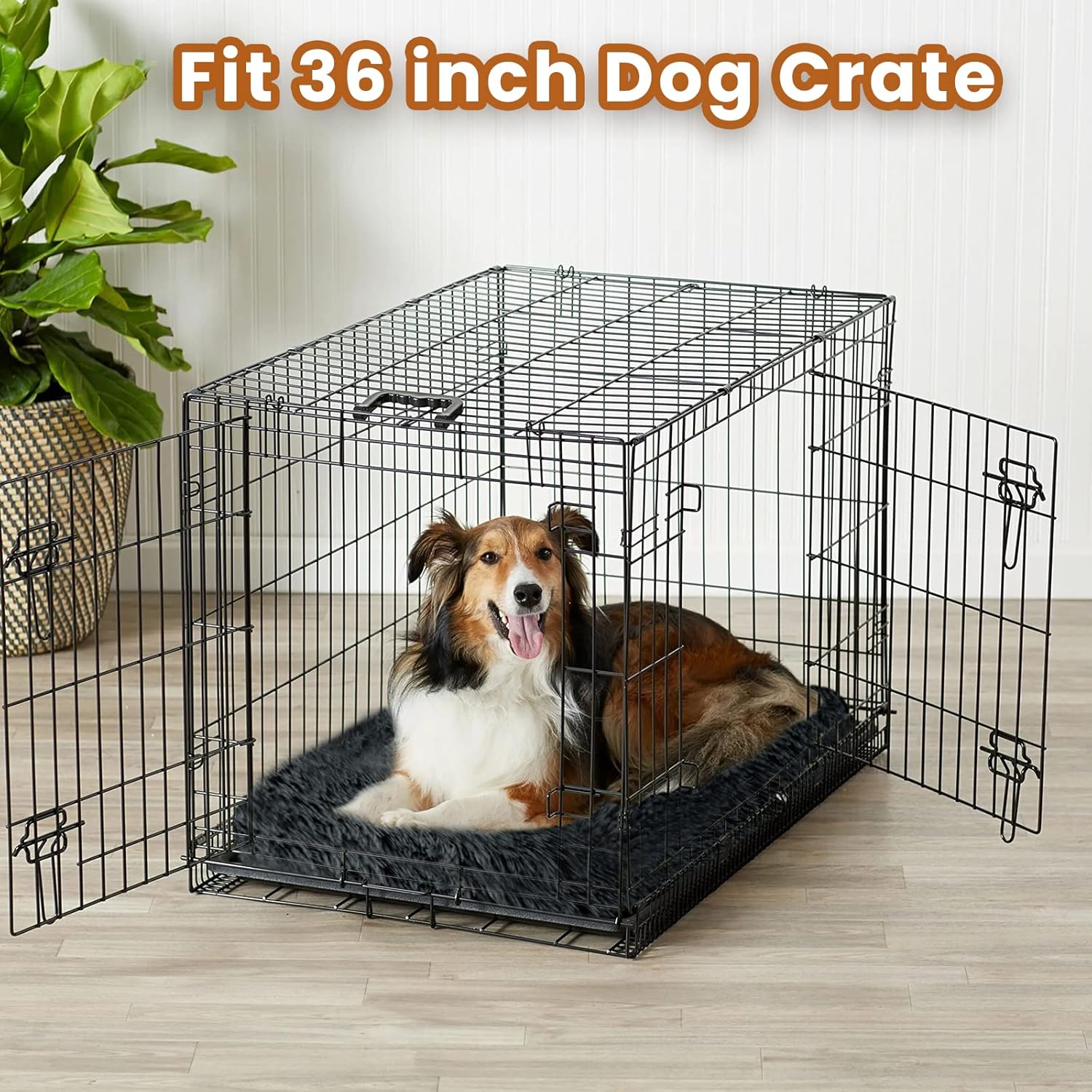 Thumbnail 3 de Moistu Dog Bed Large Crate Mattress (91x61cm) – Waterproof, non-slip base, 8cm thick memory-foam support, machine washable