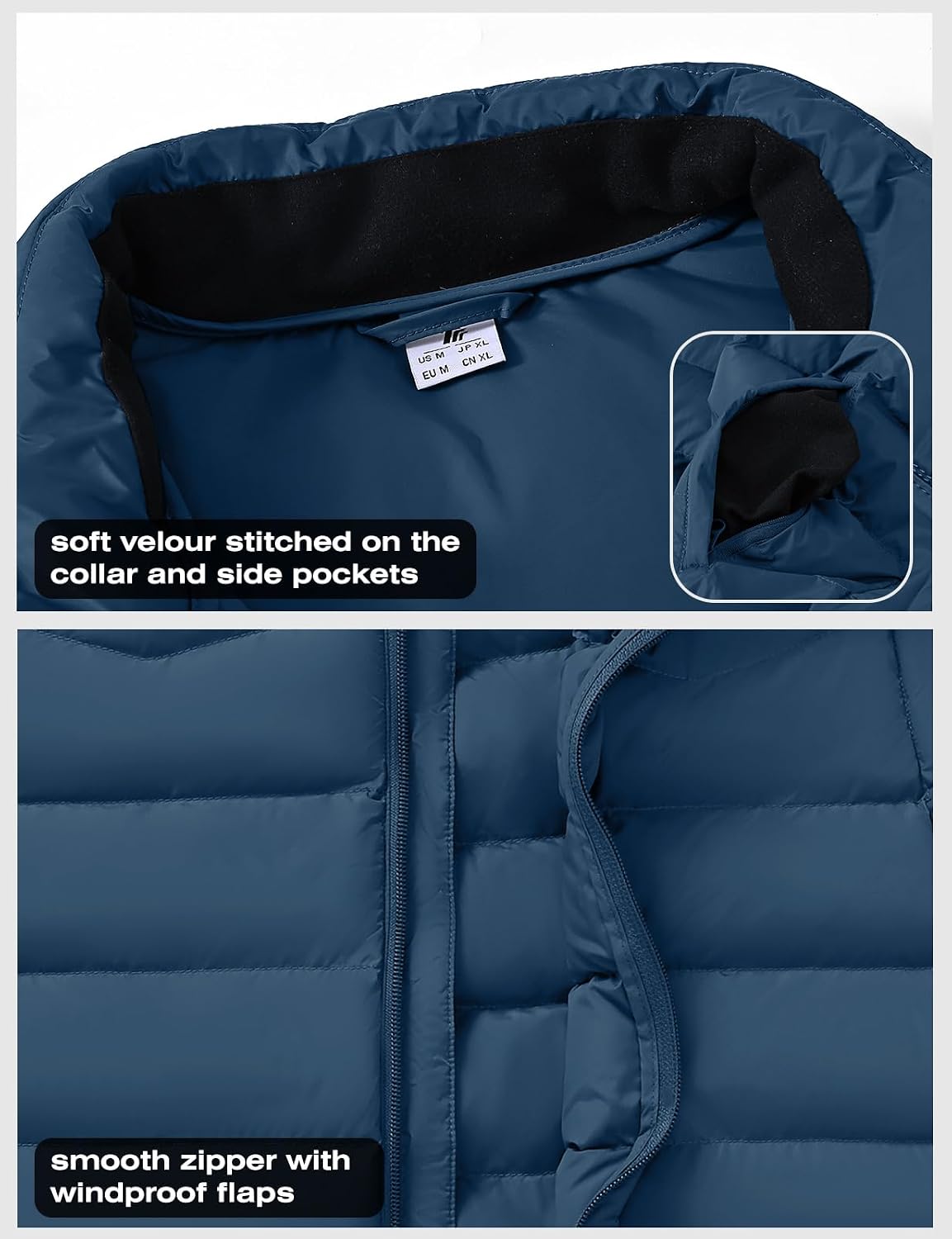 Detalle de Rdruko Men's Quilted Puffer Vest