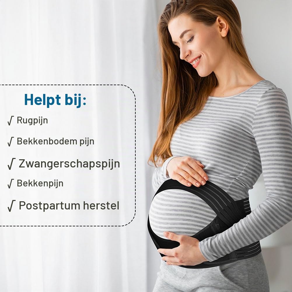 Detalle 2 de AUYAO 5276879 zwangerschapsgordel XL met ademend mesh en verstelbare buikband