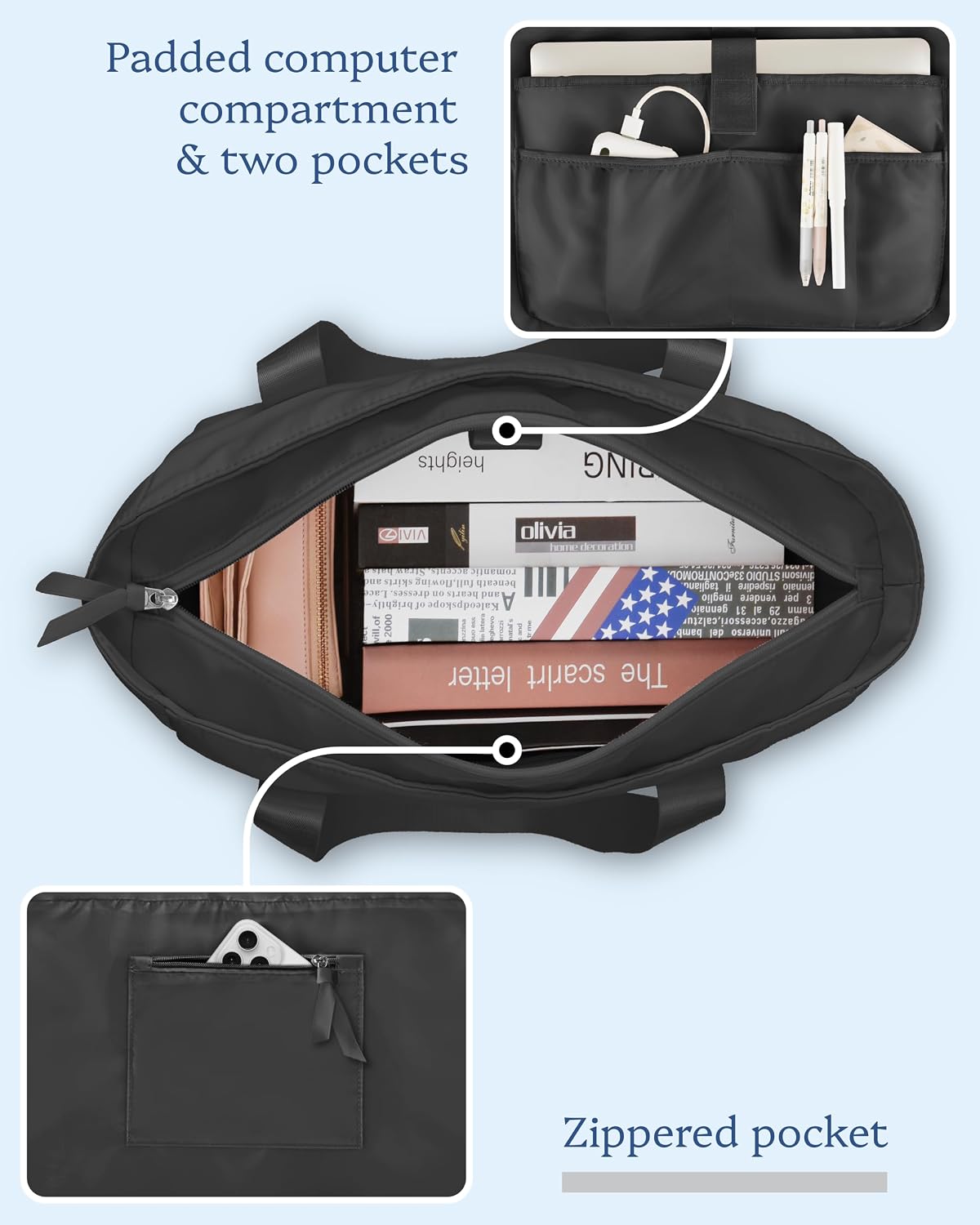 Thumbnail 4 de Prite women’s tote/“weekender” bag with 16 inch laptop compartment