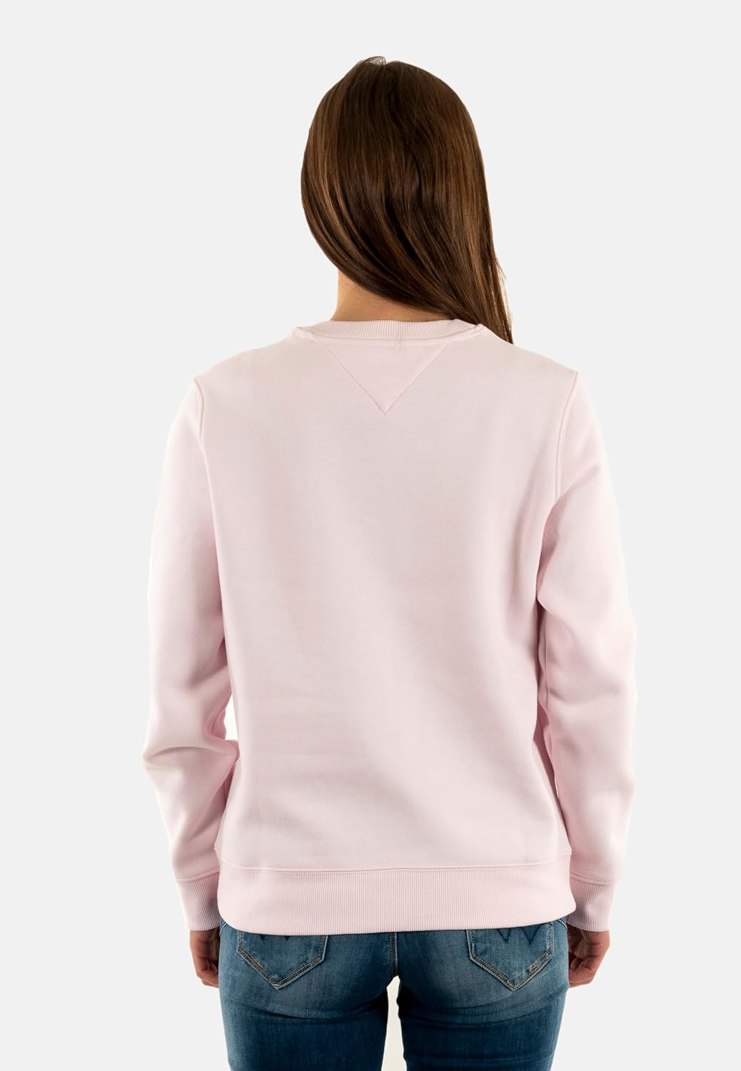 Detalle de Tommy Jeans da donna pullover girocollo in felpa di misto cotone con bordo a coste