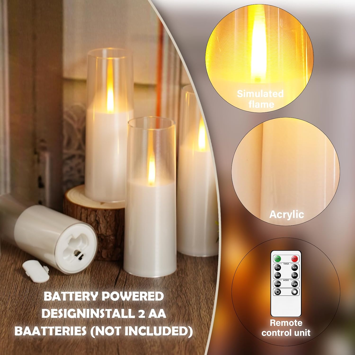 Thumbnail 2 de Kakoya Flameless LED Candles 7-Piece Set