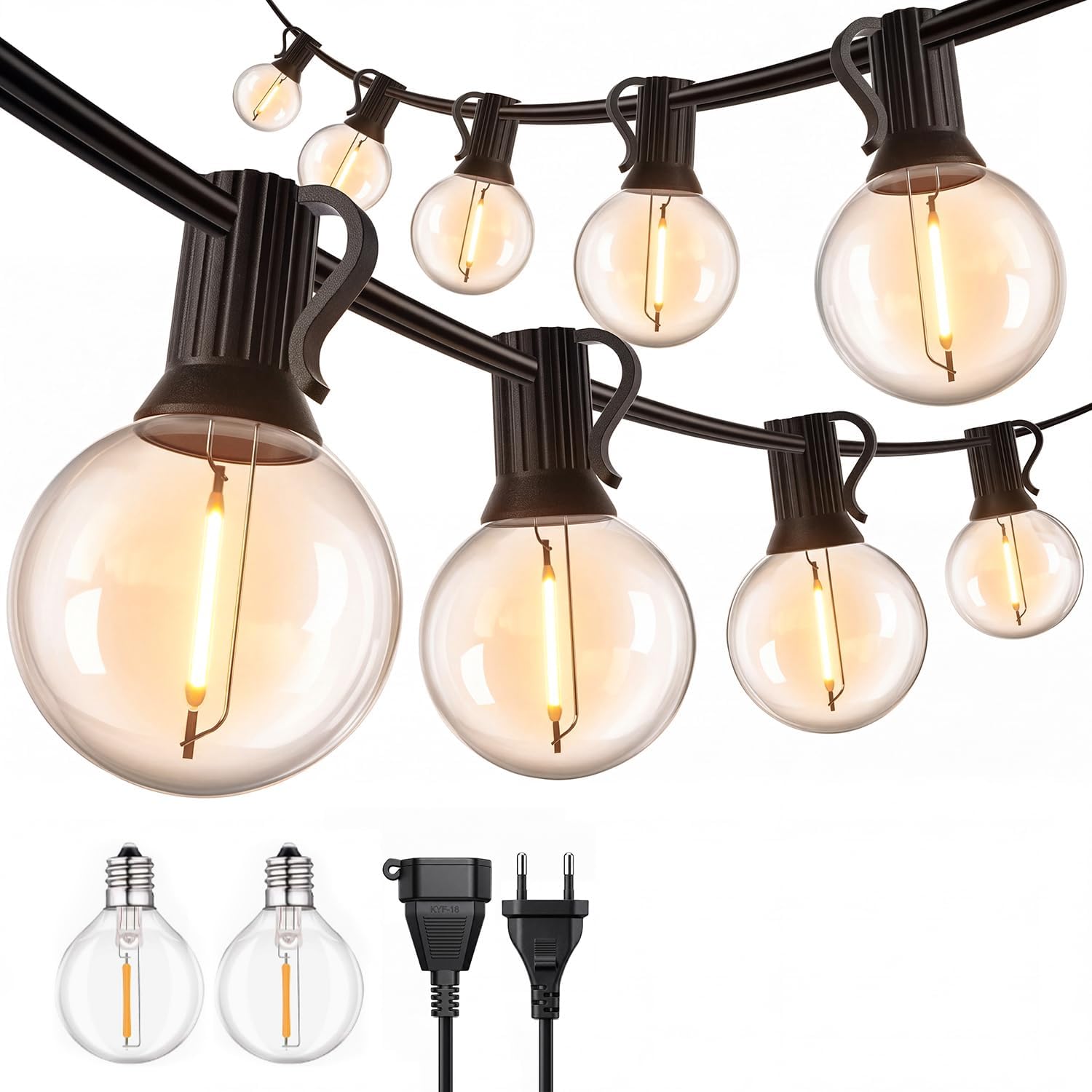 Detalle de Kemoribe HCP096 led-lichtslinger voor buiten, 15 m, IP44, warm wit