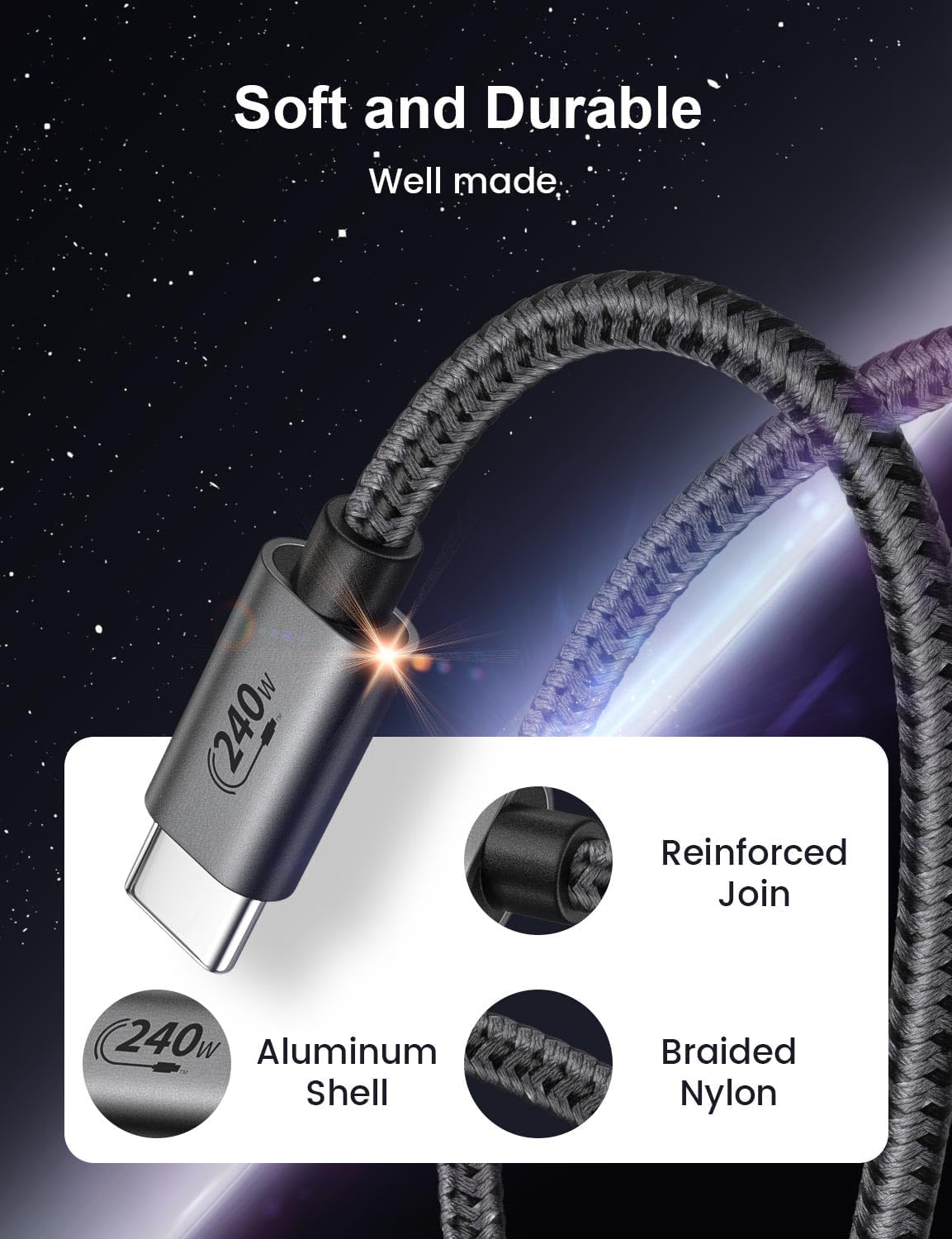Thumbnail 5 de XAOSUN 240W USB C auf USB C Kabel 5M