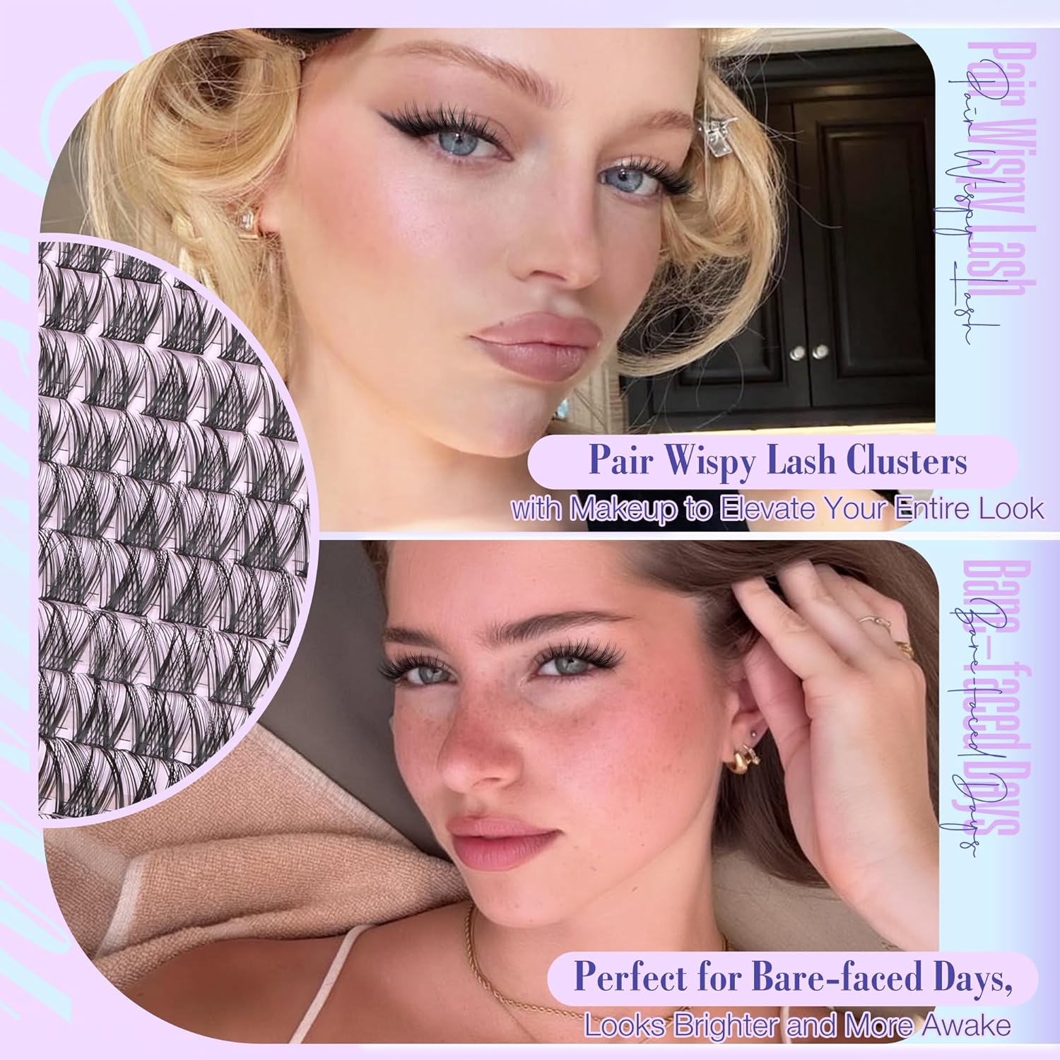 Thumbnail 1 de Newcally Lash Clusters Kit Wispy Natural: DIY C-Curl Extensions (10–16mm) for at-Home Salon Looks