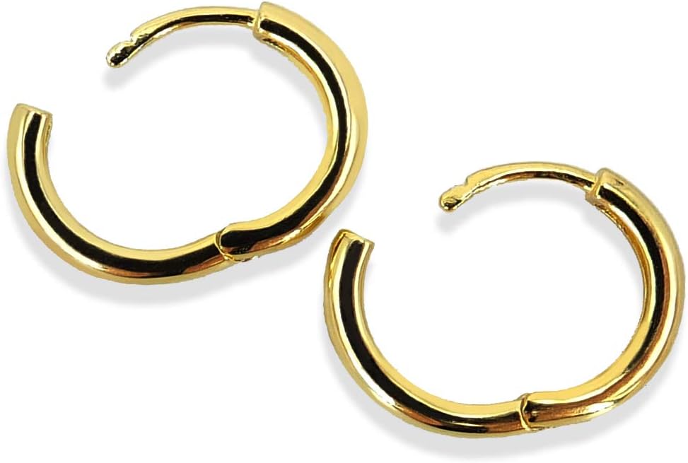 Thumbnail 2 de Silber-Creolen Ohrringe 14 mm, 925 Sterling Silber, 24 kt vergoldet – NOBEL SCHMUCK®