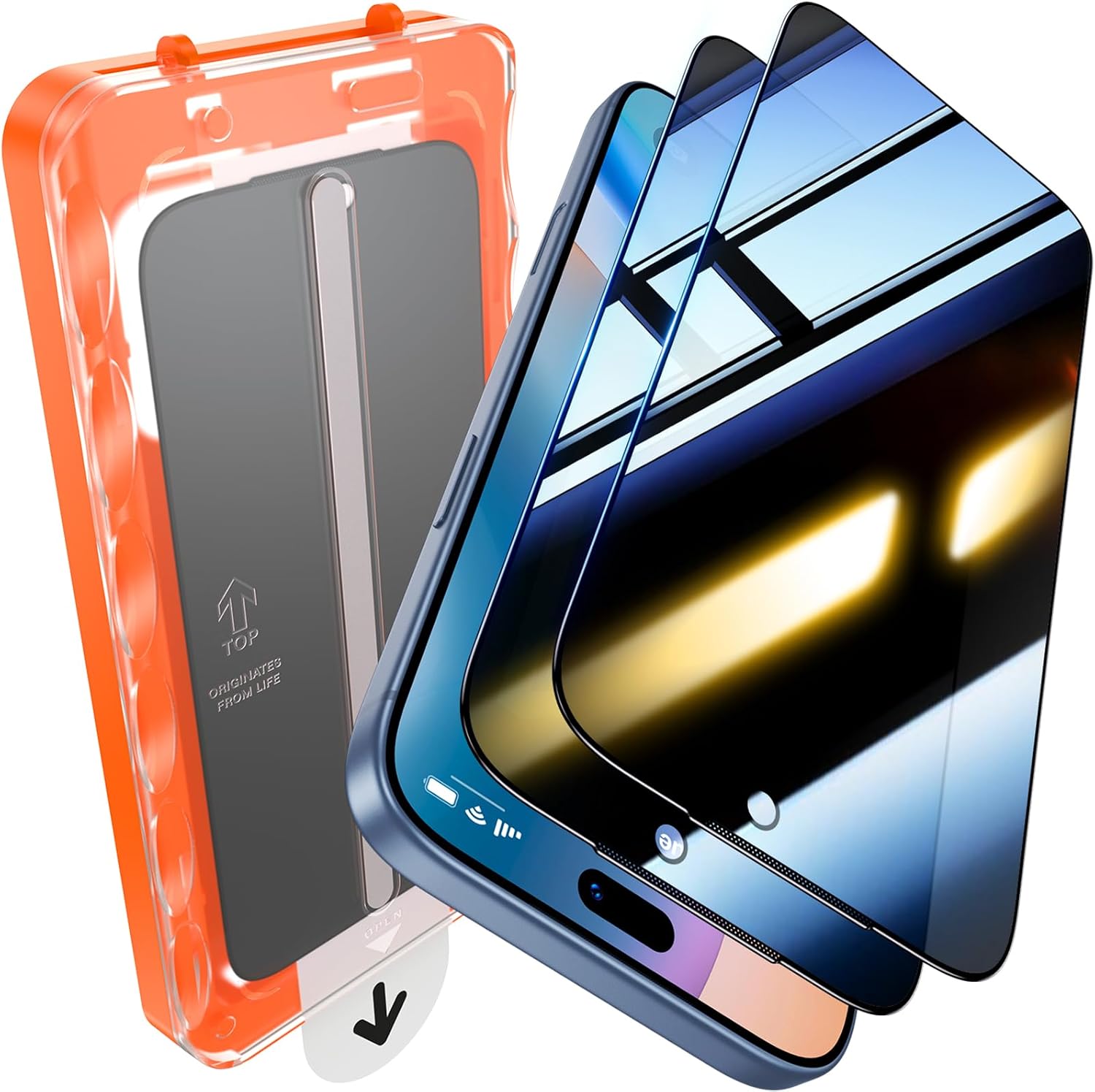 Detalle de UniqueMe 18 Pro Max Privacy Screen Protector for iPhone, 6.9-Inch 2-Pack