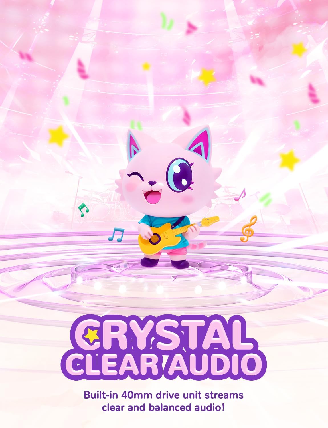 Thumbnail 4 de iClever Kids Cat Ear Headphones 85dBA