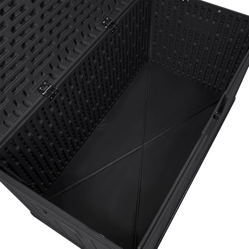 Detalle de Baúl exterior de resina impermeable 450L de T-LOVENDO.ES | Arcón de jardín resistente