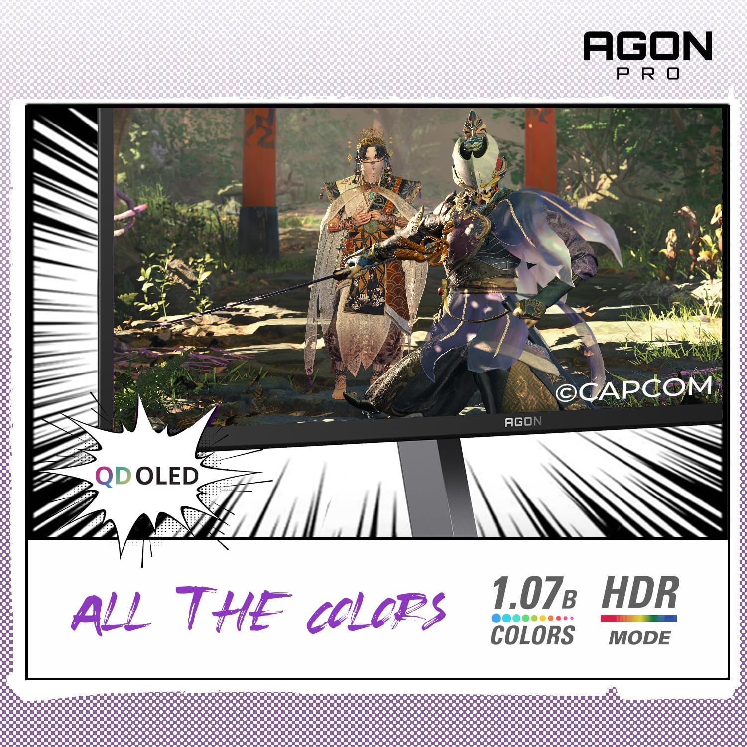 Detalle de AOC AGON PRO 27" QD-OLED Gaming Monitor (AG276QZD2) — QHD 240Hz HDR400