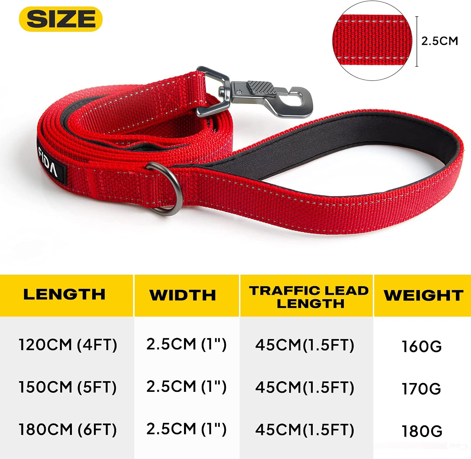 Detalle de Fida Heavy Duty Dog Lead, 1.2m control