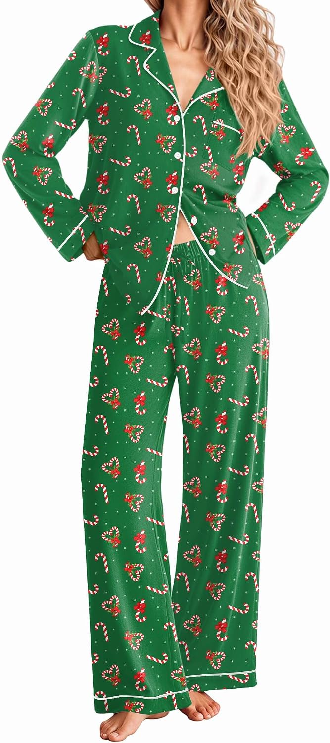 Detalle de Ekouaer Women's Pajama Set, Polyester-Spandex Blend