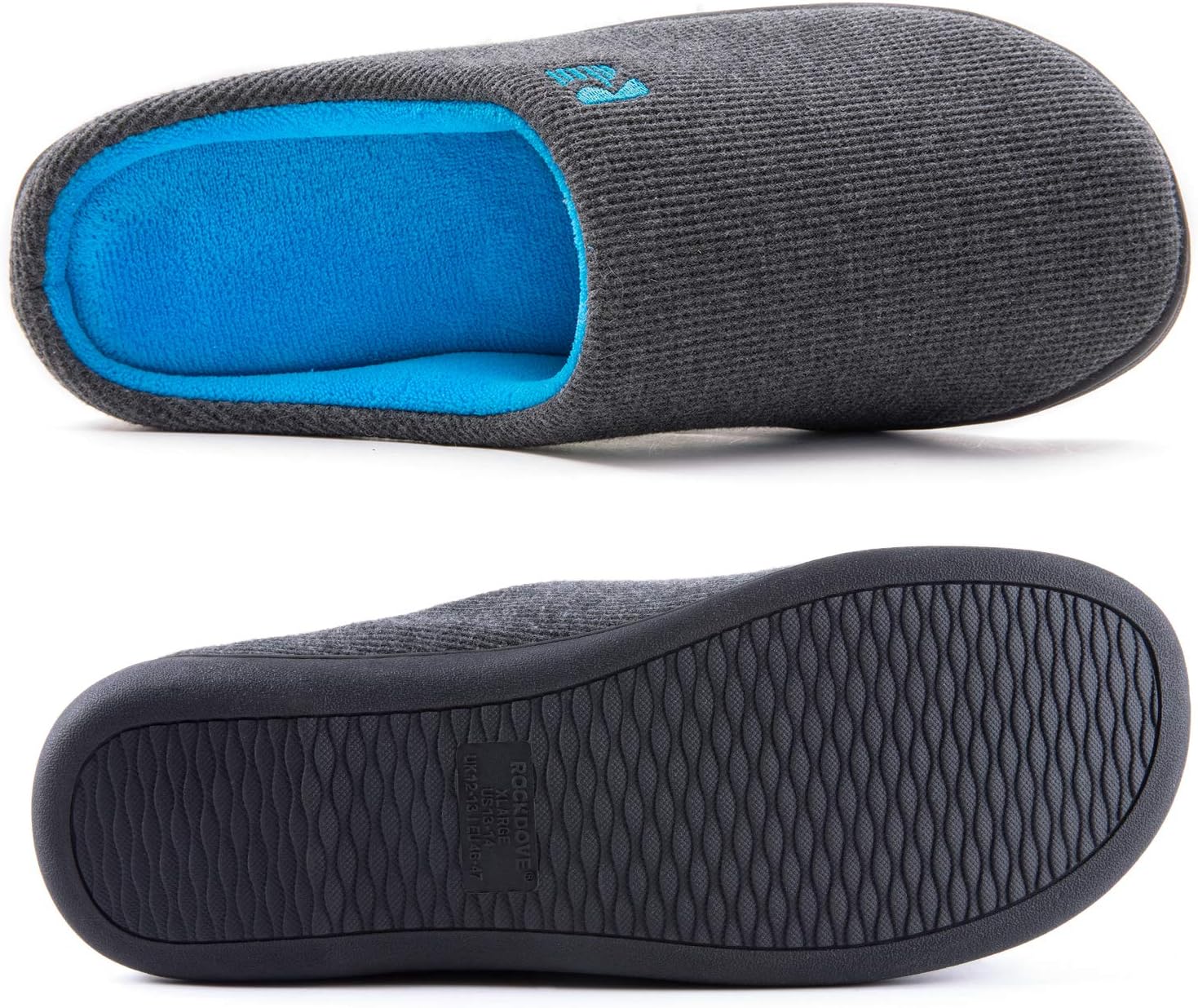 Detalle de RockDove Men's Original Two-Tone Memory Foam Slipper 👞
