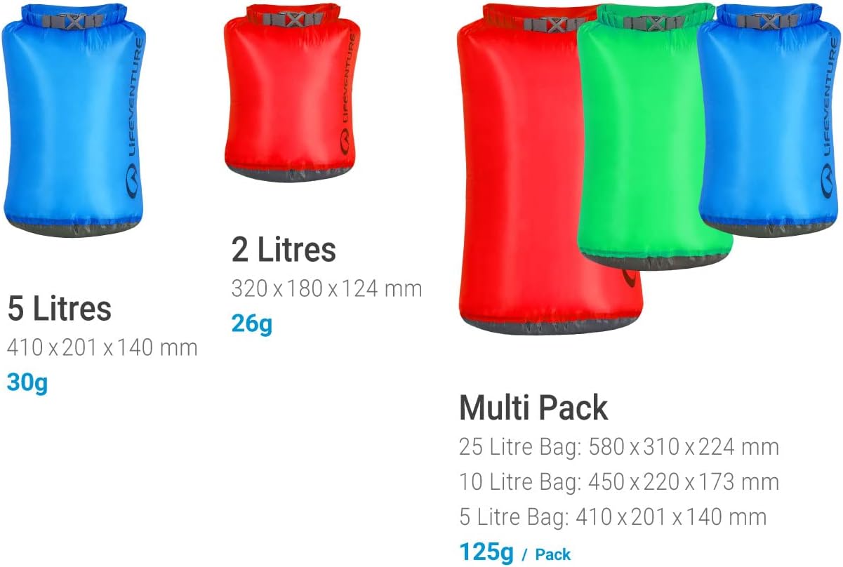 Detalle 2 de Lifeventure zestaw worków wodoszczelnych 5, 10 i 25 l, nylon ripstop 30D