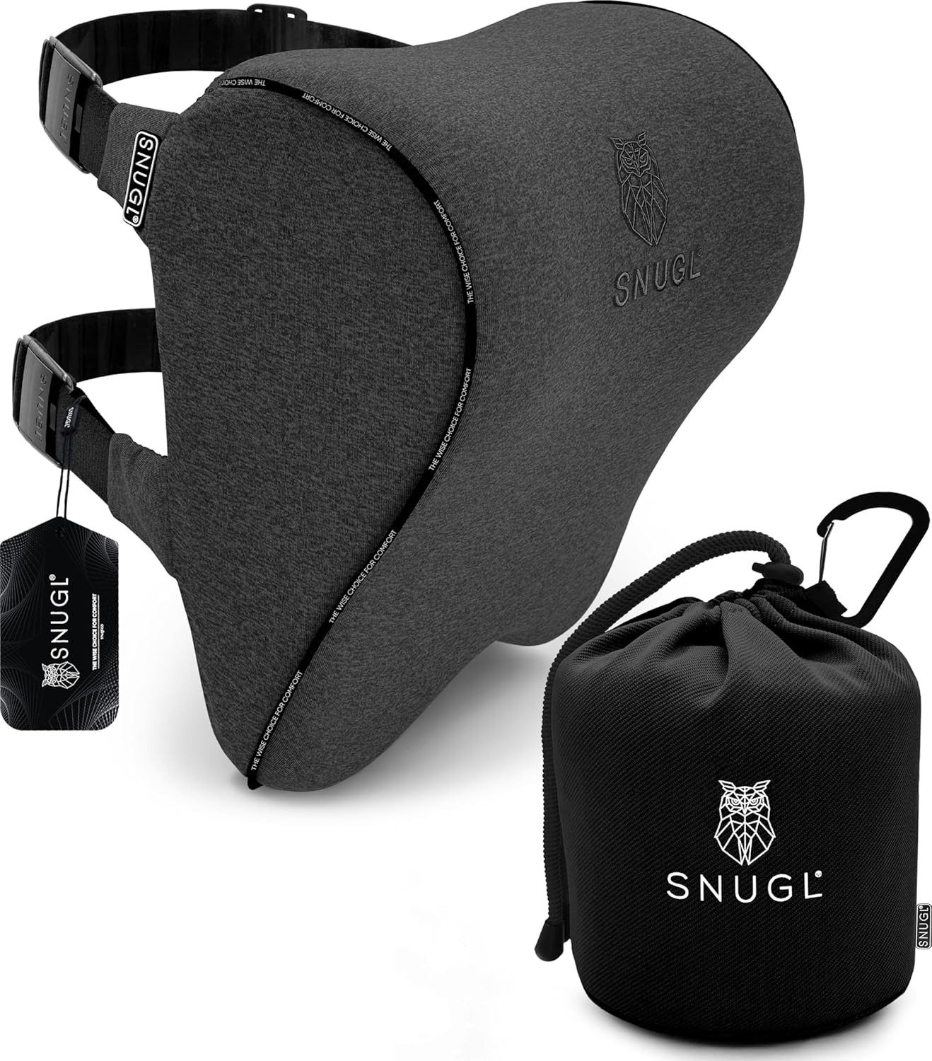 Detalle de SNUGL Car Headrest Pillow | Memory Foam Neck Support for Long Drives