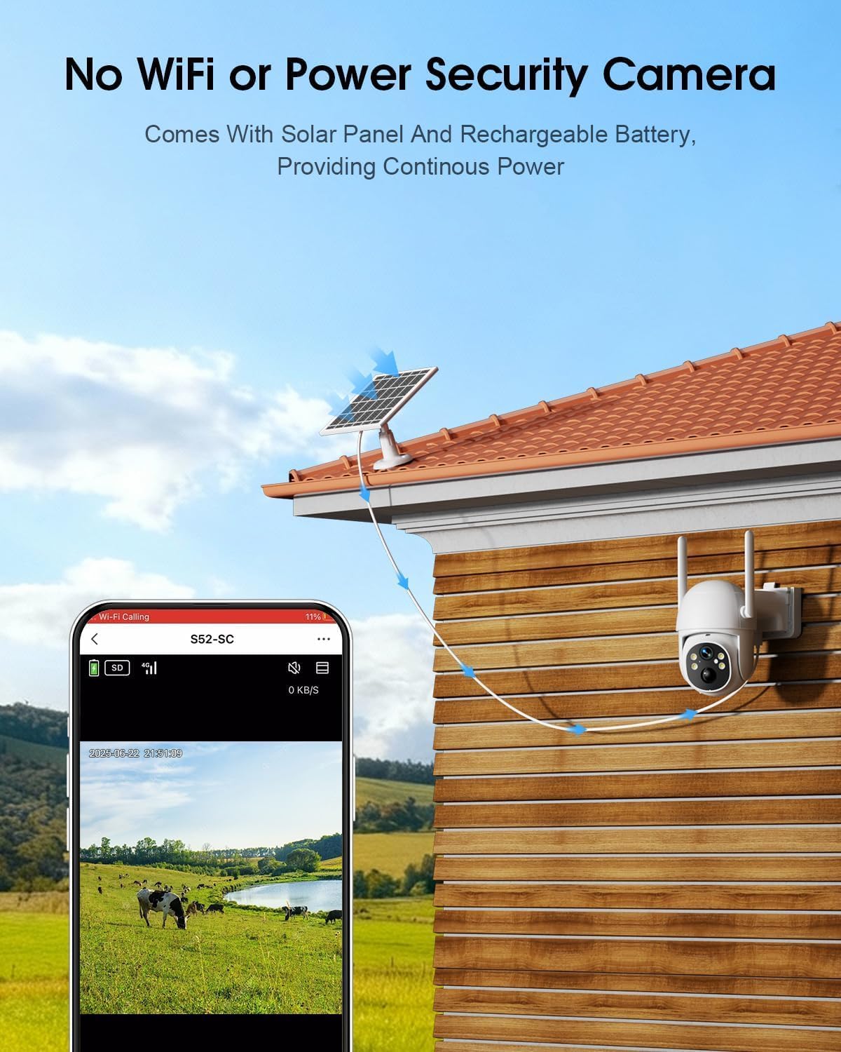 Thumbnail 2 de SANSCO 4G LTE Cellular Solar Security Camera with 2K Colour Night Vision, PTZ 360°, Built-in SIM (UK) – 64GB