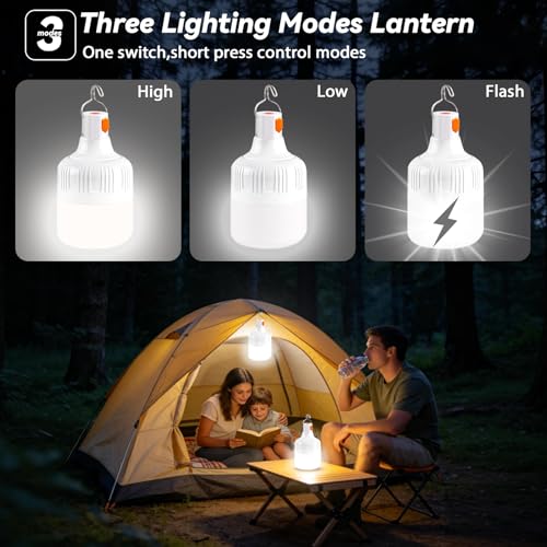 Thumbnail 3 de BoloShine 2 Piezas Lámpara de Camping Recargable LED 500 lm con 3 Modos e Impermeable IPX4