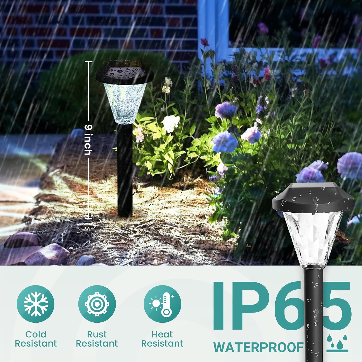 Detalle 2 de GIGALUMI Solar Pathway Lights, 8-Pack