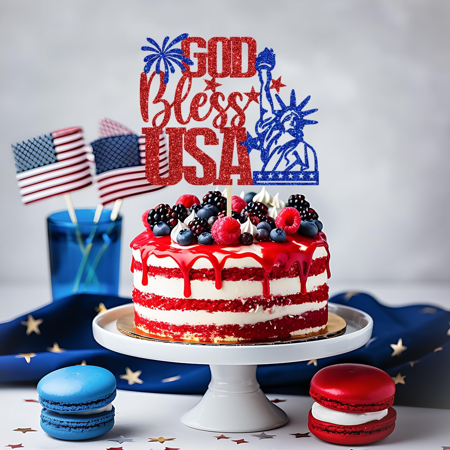 Thumbnail 3 de God Bless USA Cake Topper, 5.9-Inch