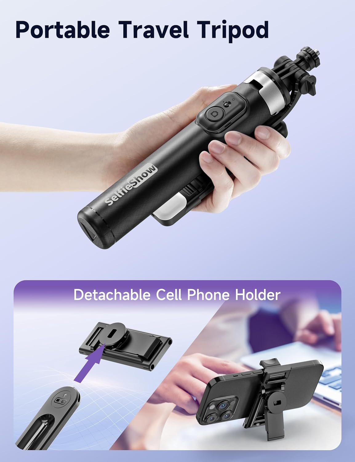 Thumbnail 6 de 53" Selfie Stick Tripod with Light for iPhone