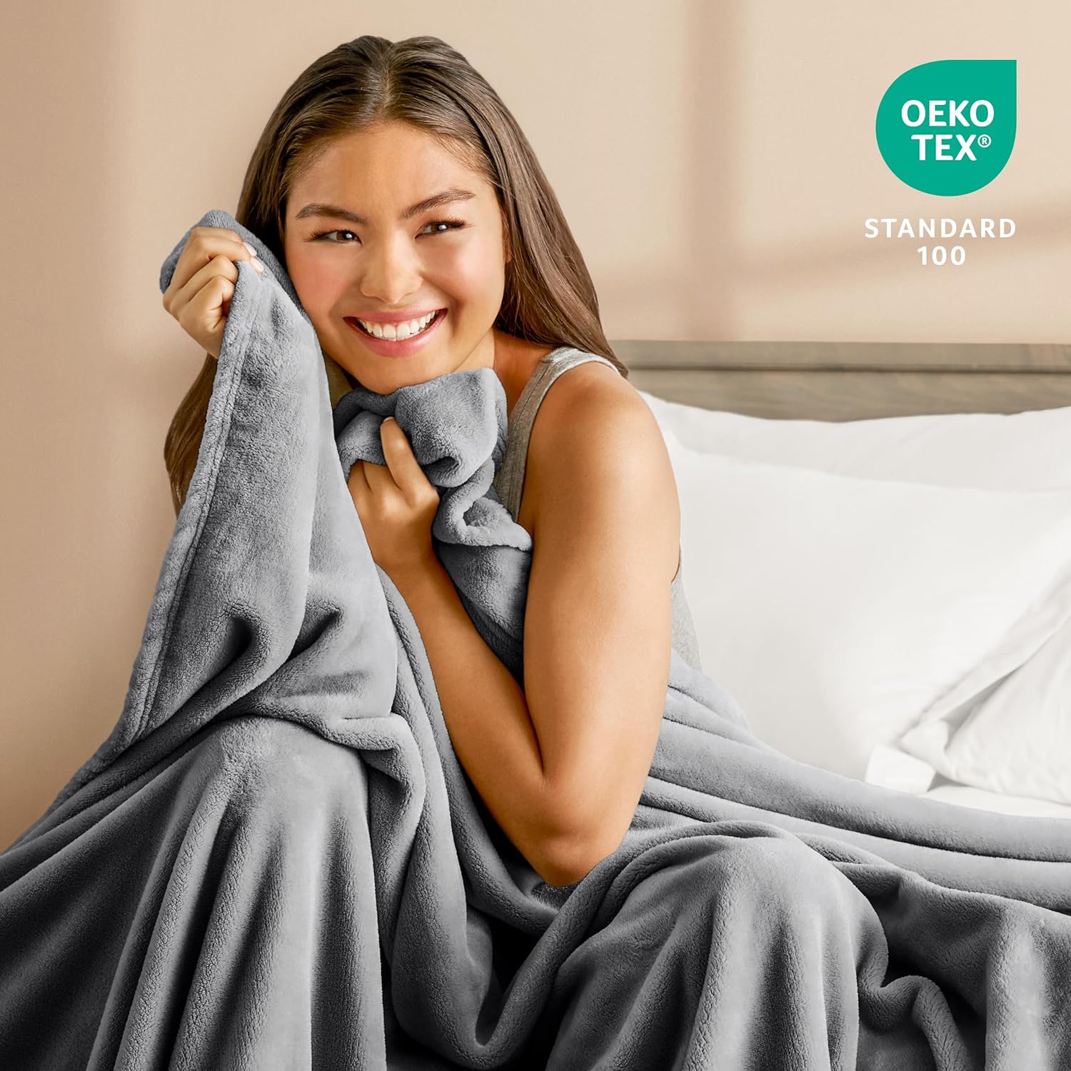 Thumbnail 3 de Bare Home Fleece Blanket - Twin/Twin XL (Grey) – Ultra-Soft Microplush Lightweight Warmth