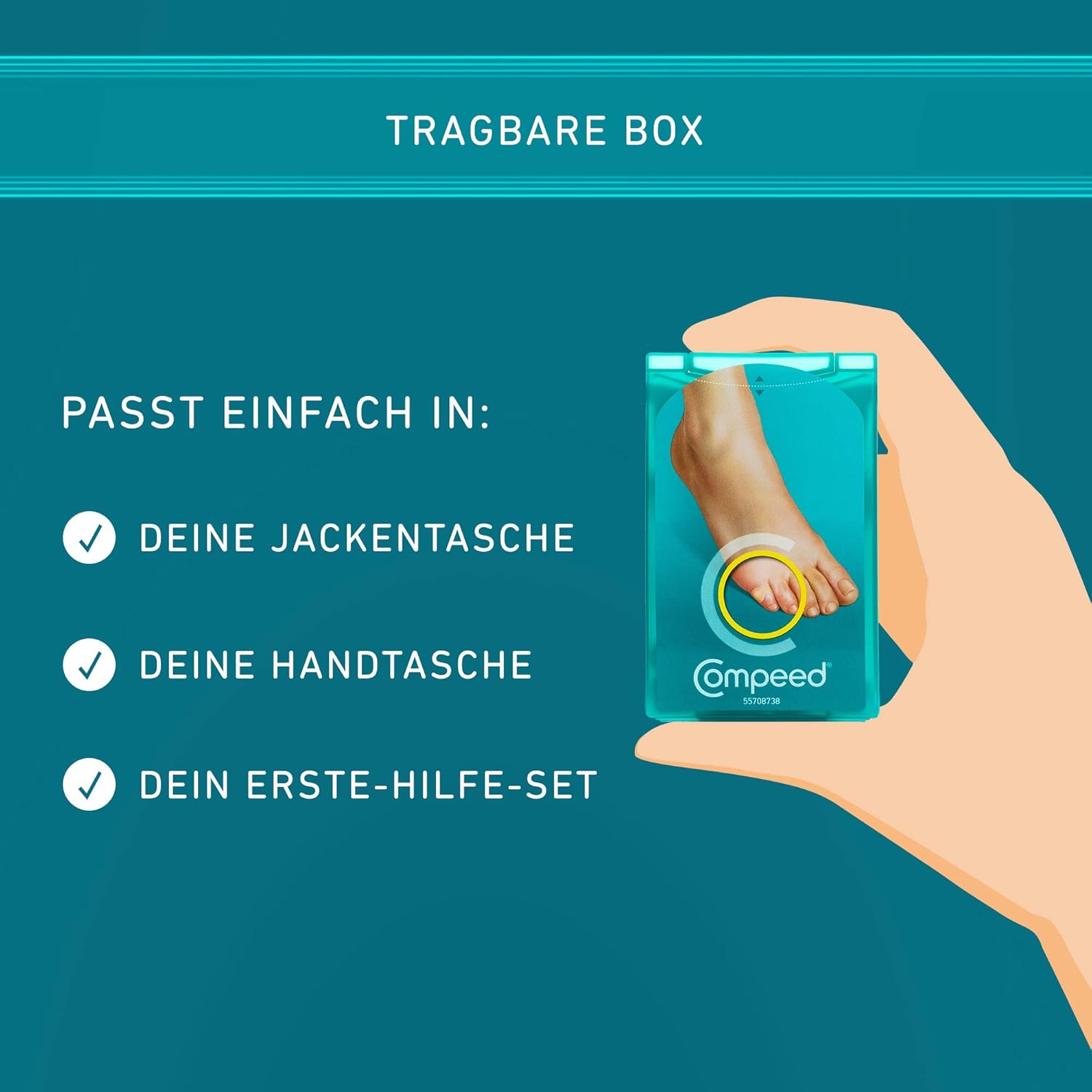 Detalle de Compeed Hühneraugenpflaster Medium Doppelpack – Hydrokolloid gegen Hornhaut am Fuß, 20 Pflaster
