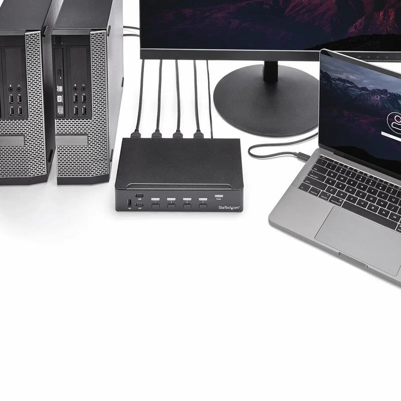 Detalle 2 de Conmutador KVM de 4 Puertos HDMI 1080p con USB 3.0 y Audio para estación de trabajo compartida