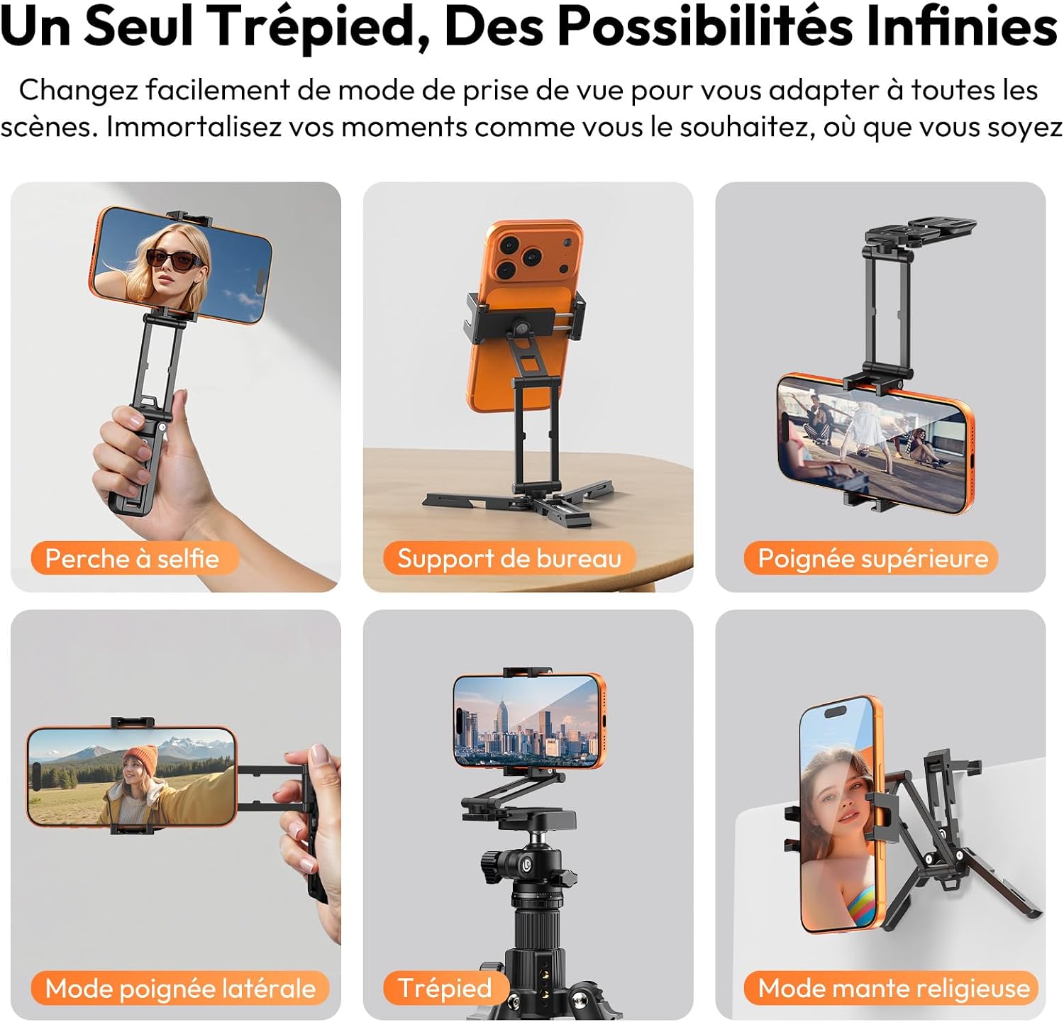 Thumbnail 5 de ULANZI SK29 mini trépied smartphone 6 en 1 en aluminium avec support pliable et fixation 1/4