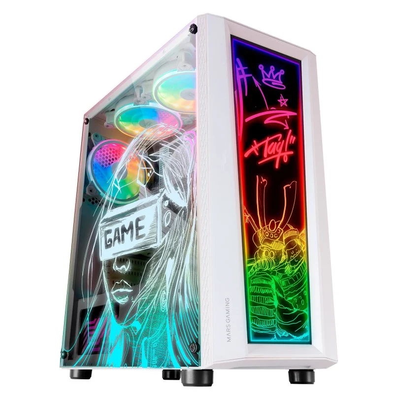 Thumbnail 3 de Mars Gaming MC-ART FRGB Cristal Templado USB 3.0 Blanca