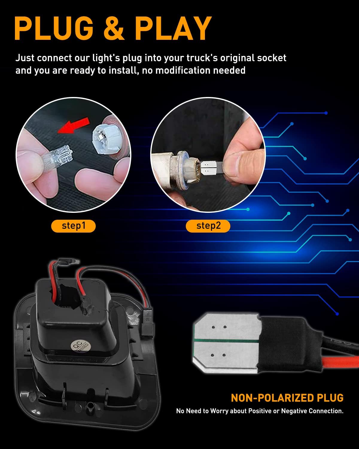 Thumbnail 3 de LESAUCE Full LED License Plate Light (Tag Light) 6000K Smoke Lens, Plug-and-Play Replacement for 2003-2018 Dodge Ram 1500/2500/3500 Pickup (2 PCS)