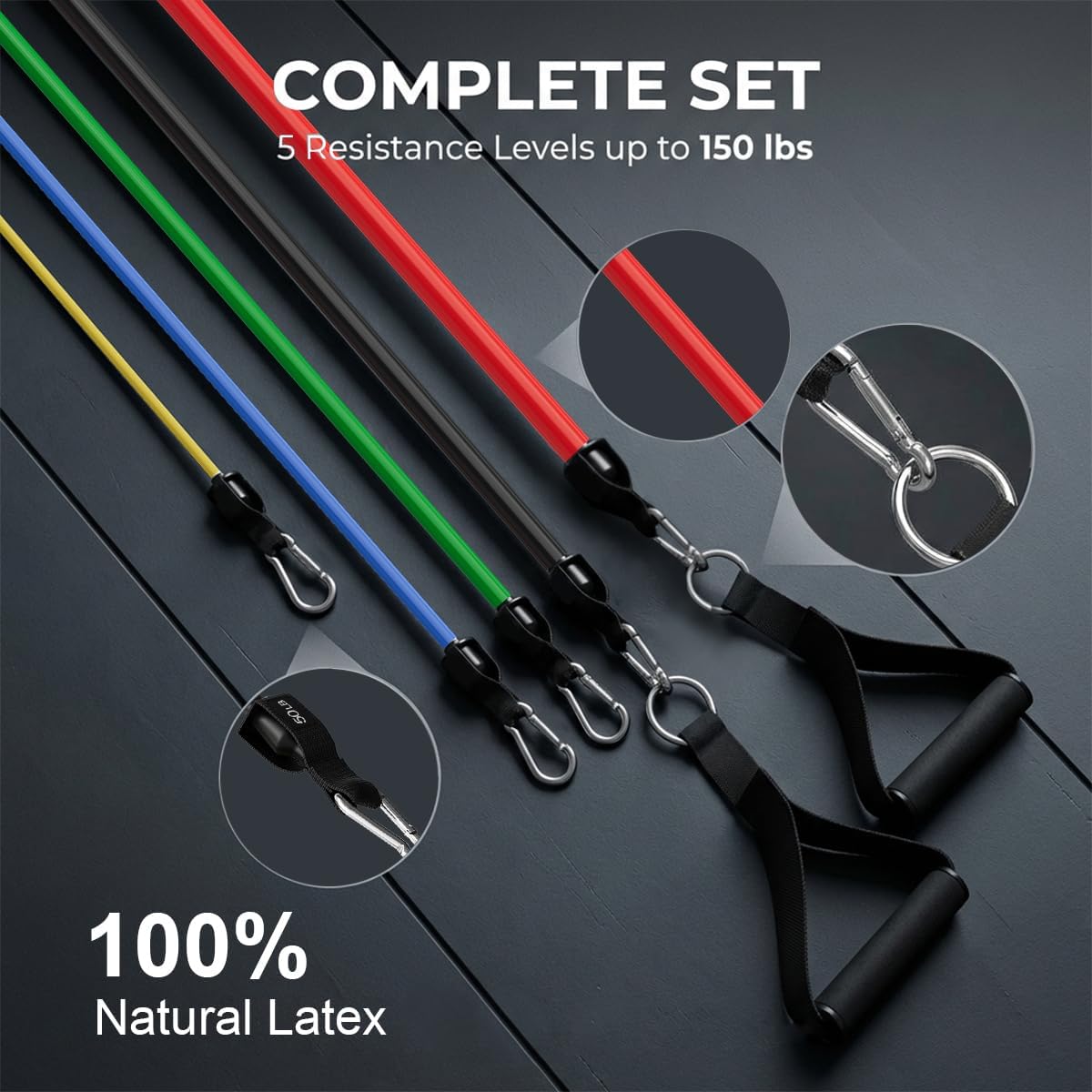 Thumbnail 5 de VEICK Resistance Bands 150 lbs set