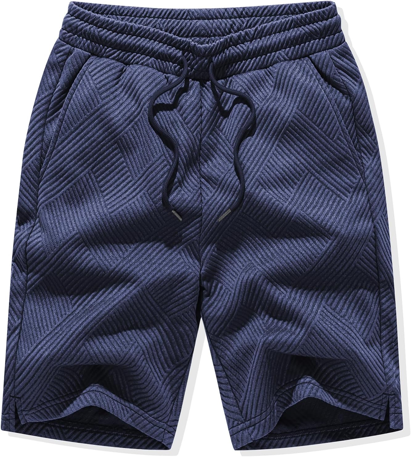 Detalle 2 de JMIERR Herren Textur Kurze Hosen mit 3 Taschen – Sommer 2026, lockerer Fit, elastischer Bund