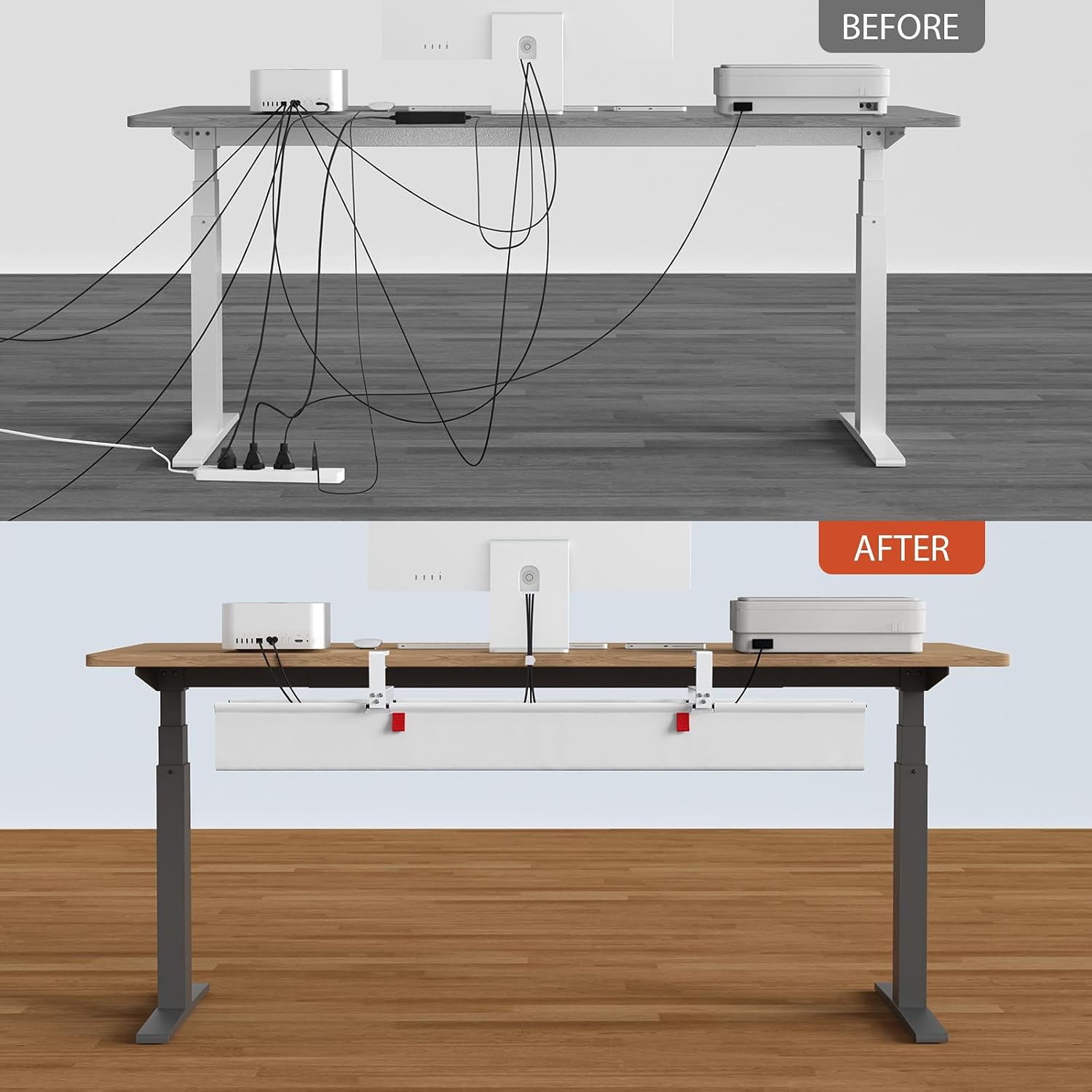 Detalle 2 de Univivi Kabelmanagement Schreibtisch 120 cm
