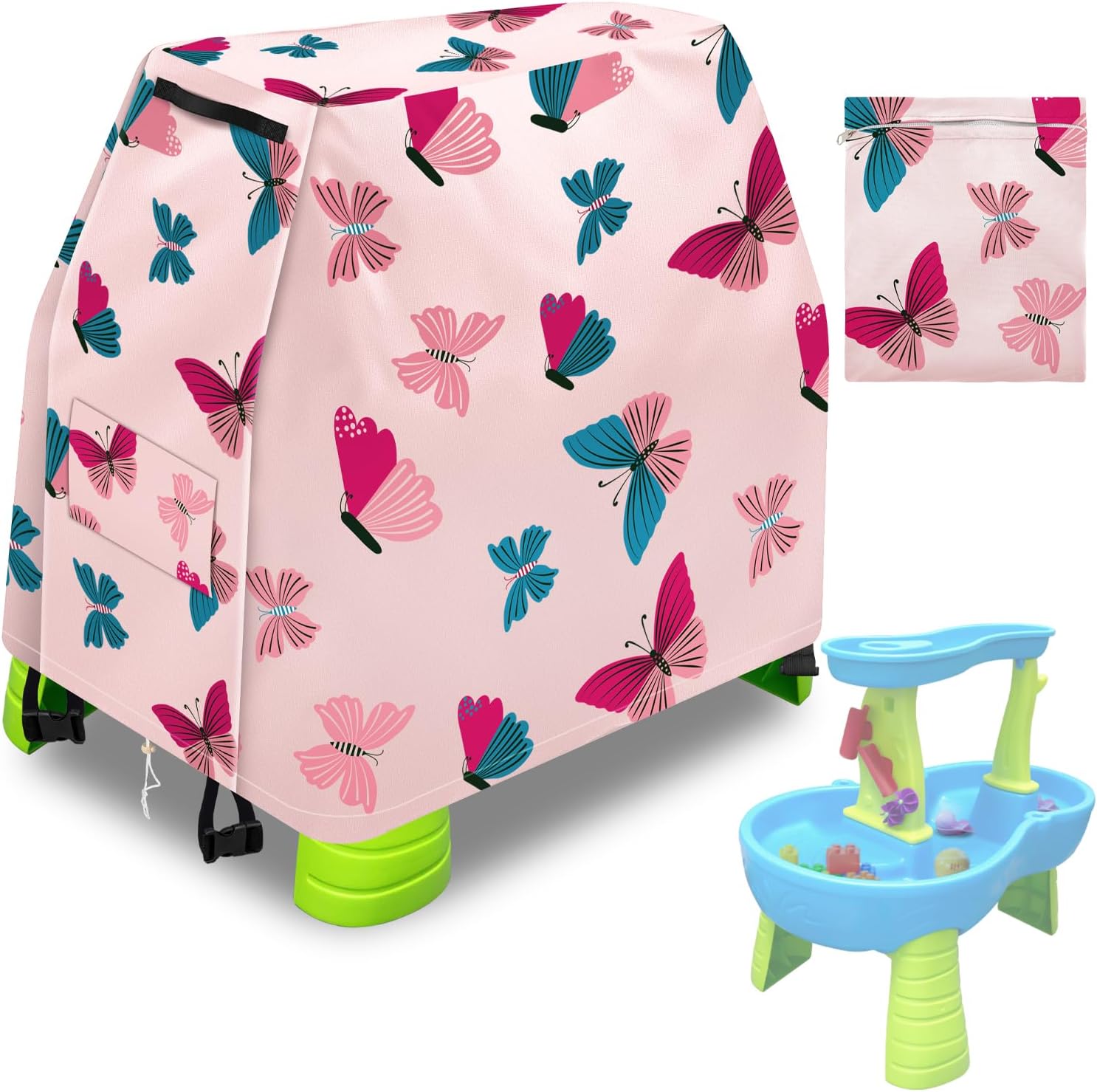 Detalle de Infowush Kids Water Table Cover for Step 2 Rain Showers Splash Pond - Outdoor Waterproof Dust Cover (A)
