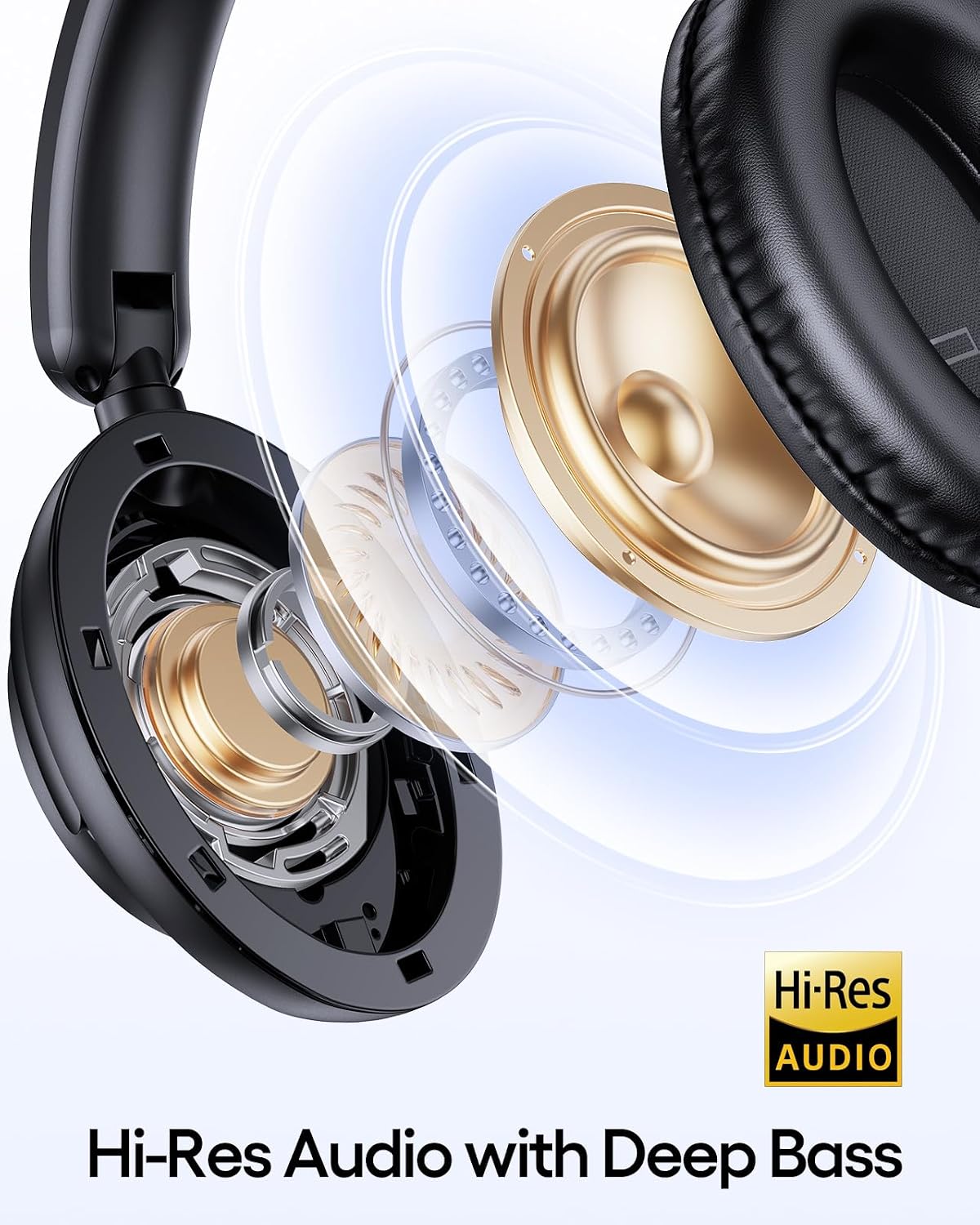 Detalle de TAGRY H08 Hybrid ANC Bluetooth Headphones with 100H Playtime