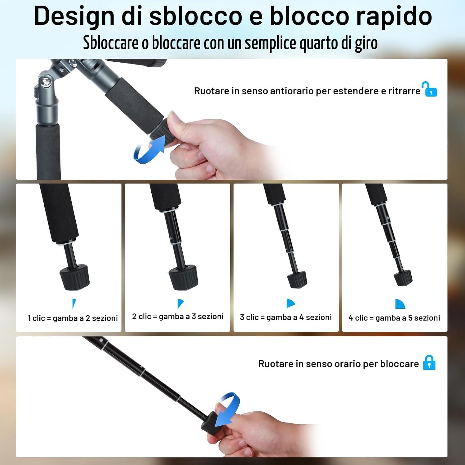 Detalle de SIRUI AM-TT50: Treppiede da Tavolo Compatto con Testa Sfera 360° e Supporto per Smartphone