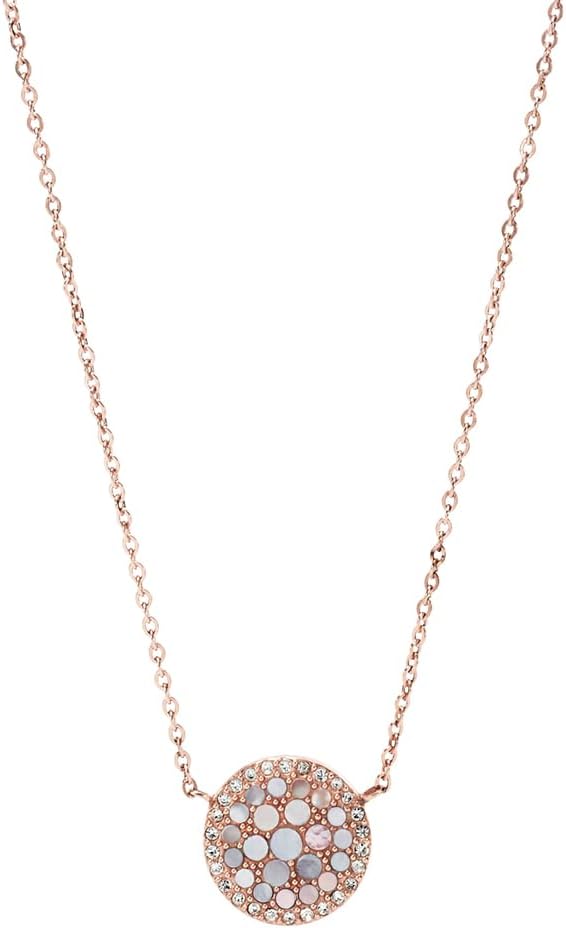 Thumbnail 3 de FOSSIL Damen Kettenanhänger in Roségold-Optik aus Edelstahl mit Karabinerverschluss – Round Pendant Necklace