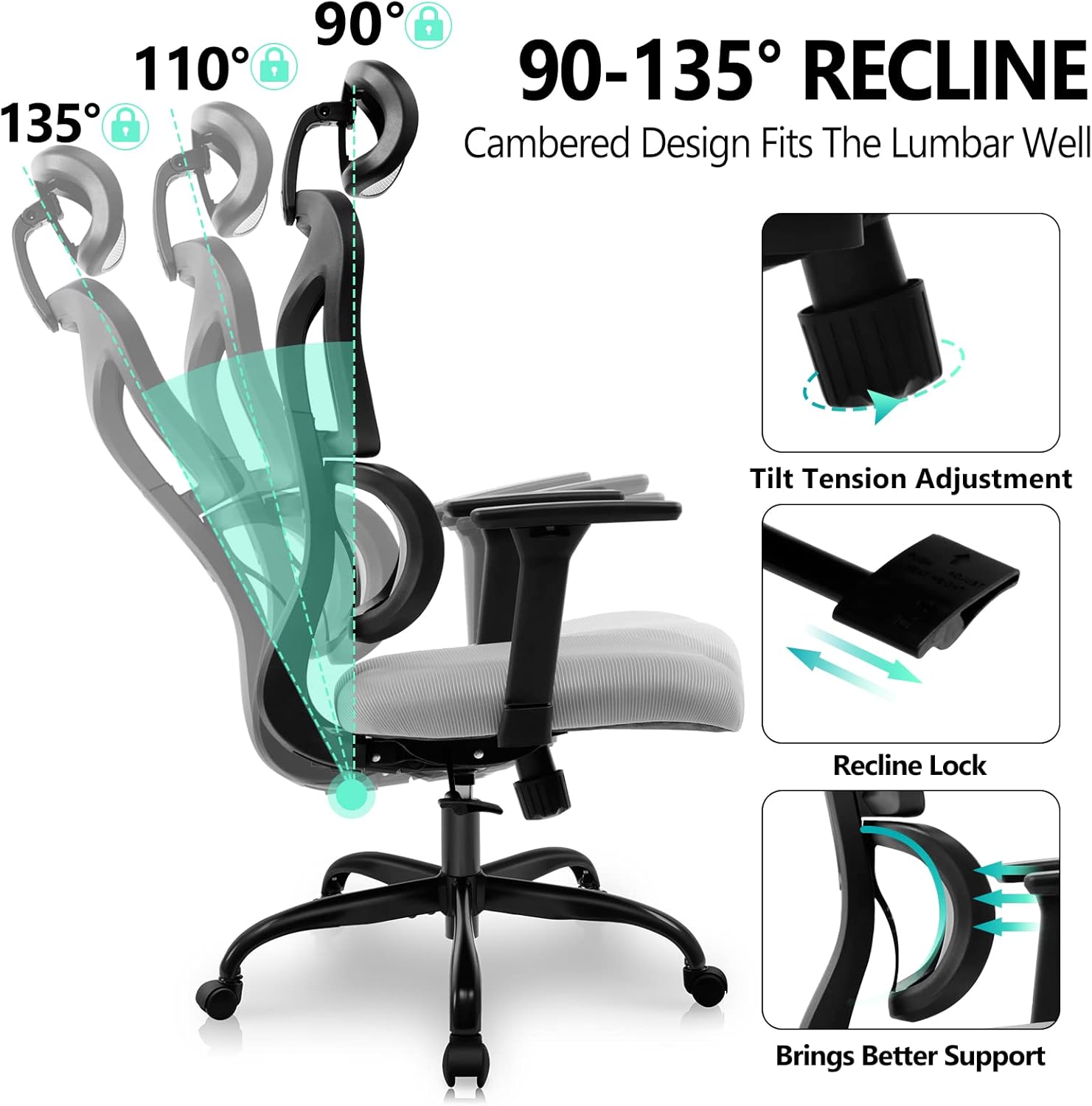 Thumbnail 5 de KERDOM KD9070 Silla ergonómica 360°