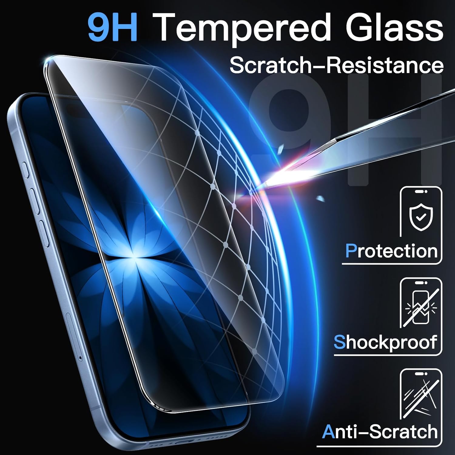 Thumbnail 4 de JETech Pellicola Protettiva per iPhone 17 6,3'' in Vetro Temperato – 3 pezzi con Strumento di Installazione