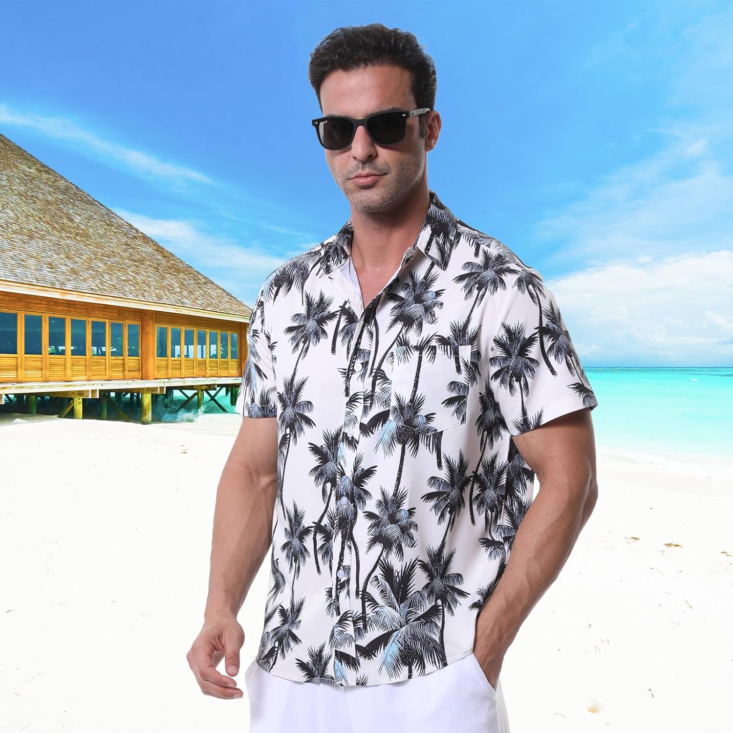 Thumbnail 2 de Danfiki Camisa Hawaiana Herren – Leichte Freizeithemden mit Kuba-Kragen