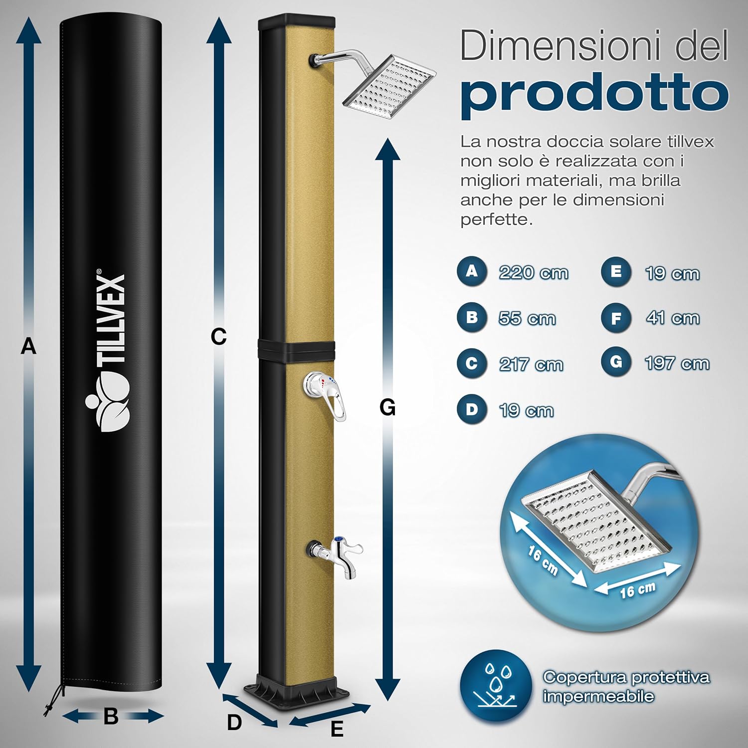 Thumbnail 5 de tillvex Doccia Solare 40 Litri per Giardino