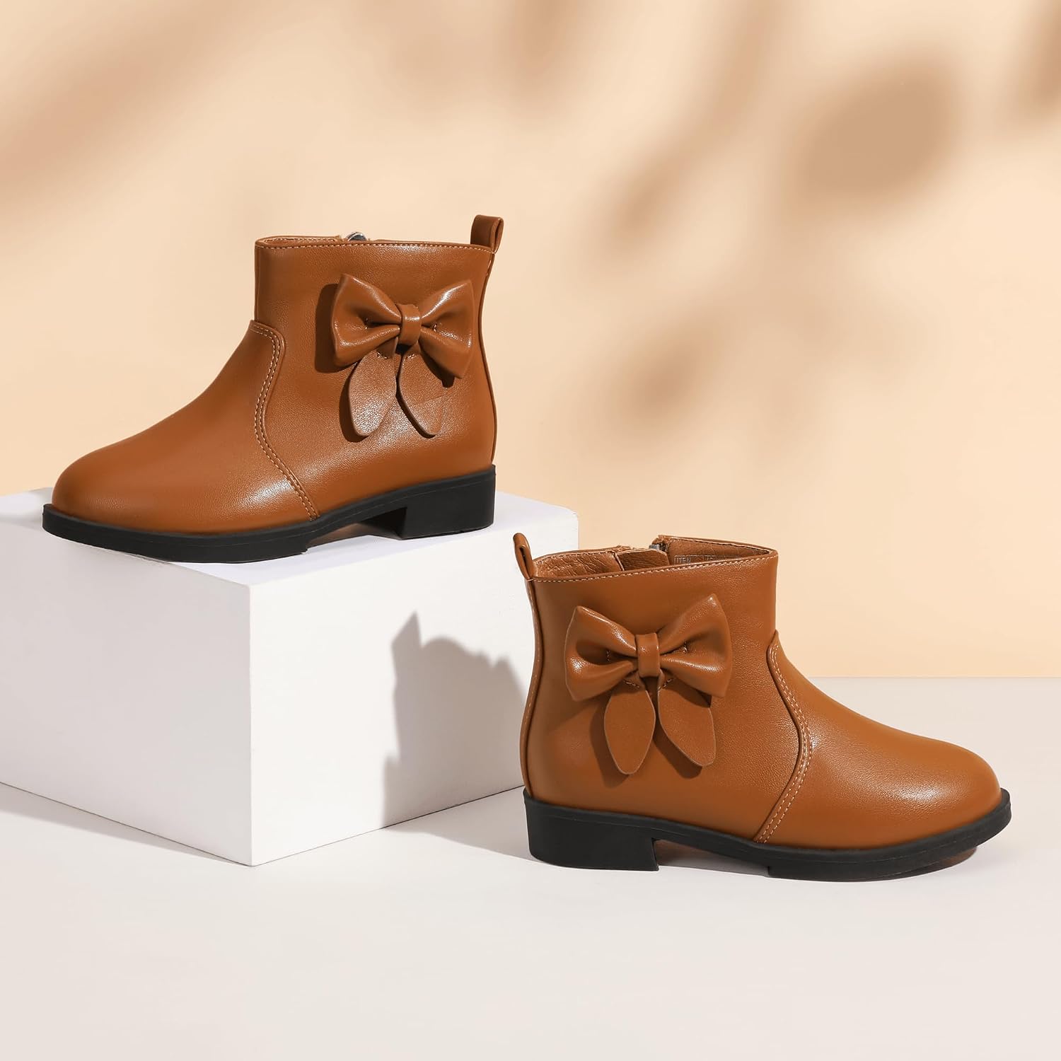 Detalle de PANDANINJIA Girls' Ankle Boots with Side Zipper