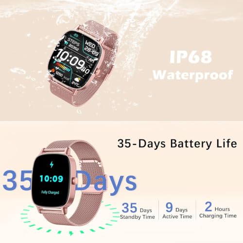 Thumbnail 7 de coesio Smartwatch Donna,2 Cinturini: Monitoraggio Salute 24/7, 1.85'' Schermo HD e 120+ Sport