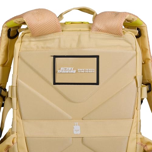 Detalle de Mochila Táctica 25L Repelente al Agua — Oxford 1000D, cabina y viaje, ELITRAINX (Golden)