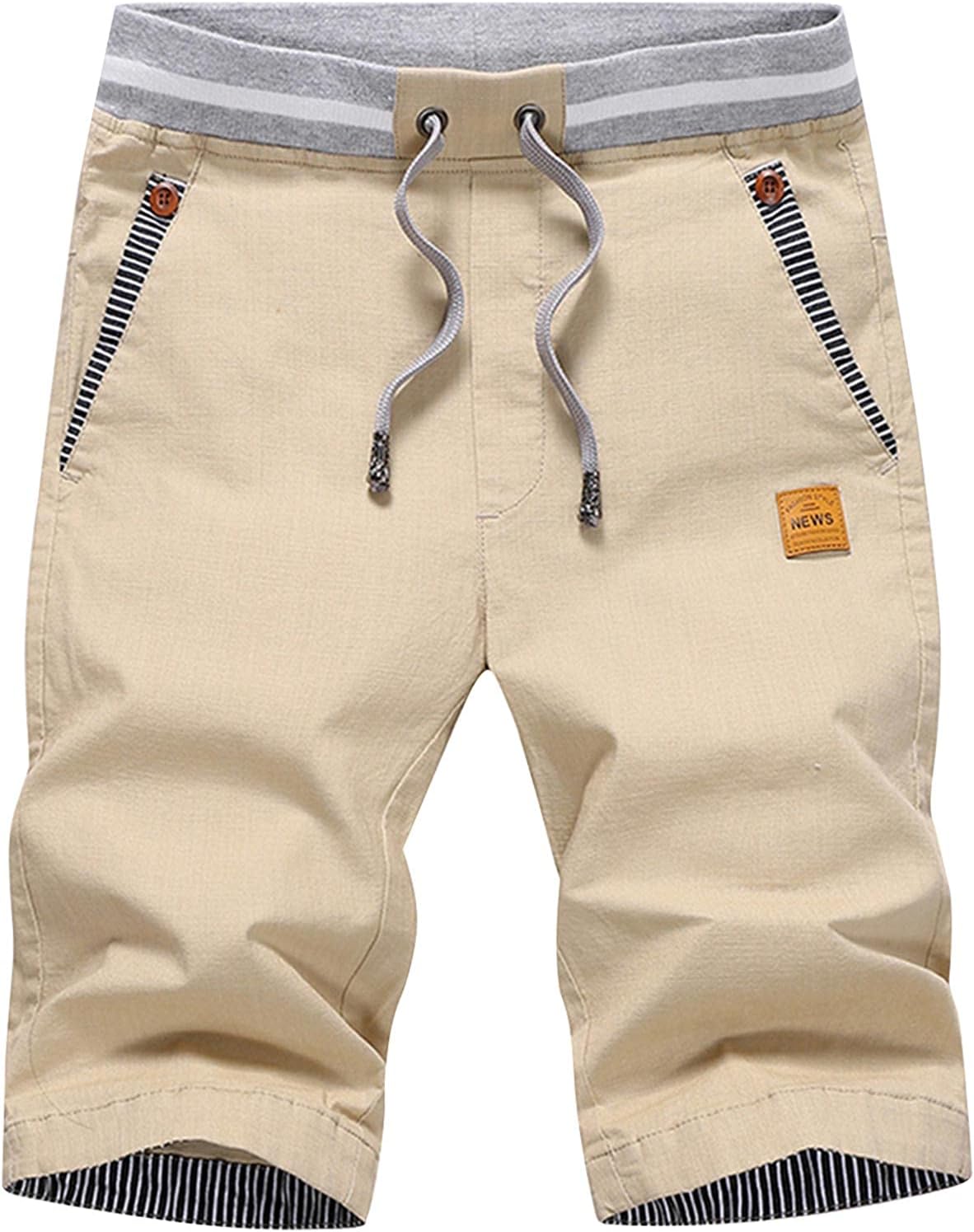 Detalle de HCSS Men's Casual Summer Chino Shorts with Elastic Waist: Practical Everyday Everydaywear