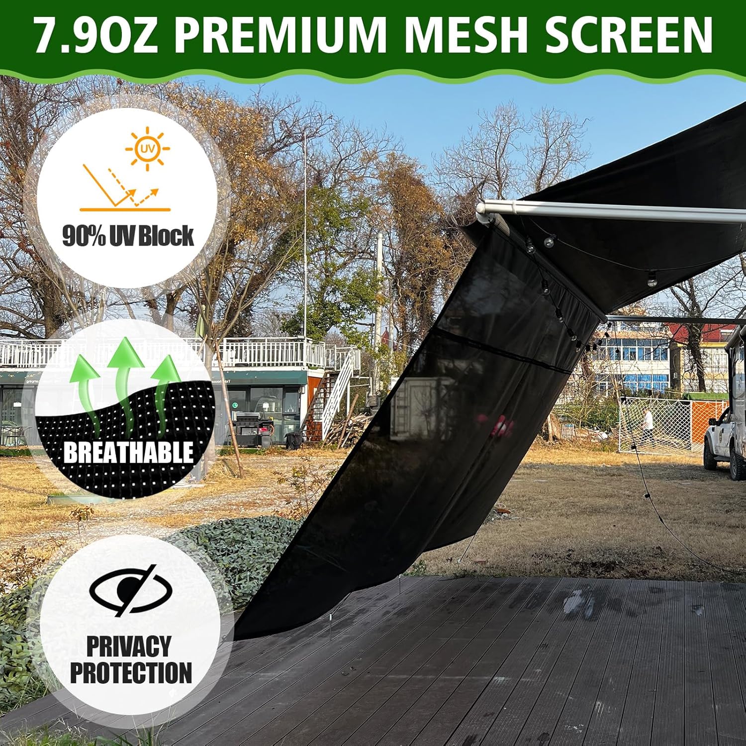 Detalle 2 de Dulepax RV Awning Shade Screen 8' x 18'3