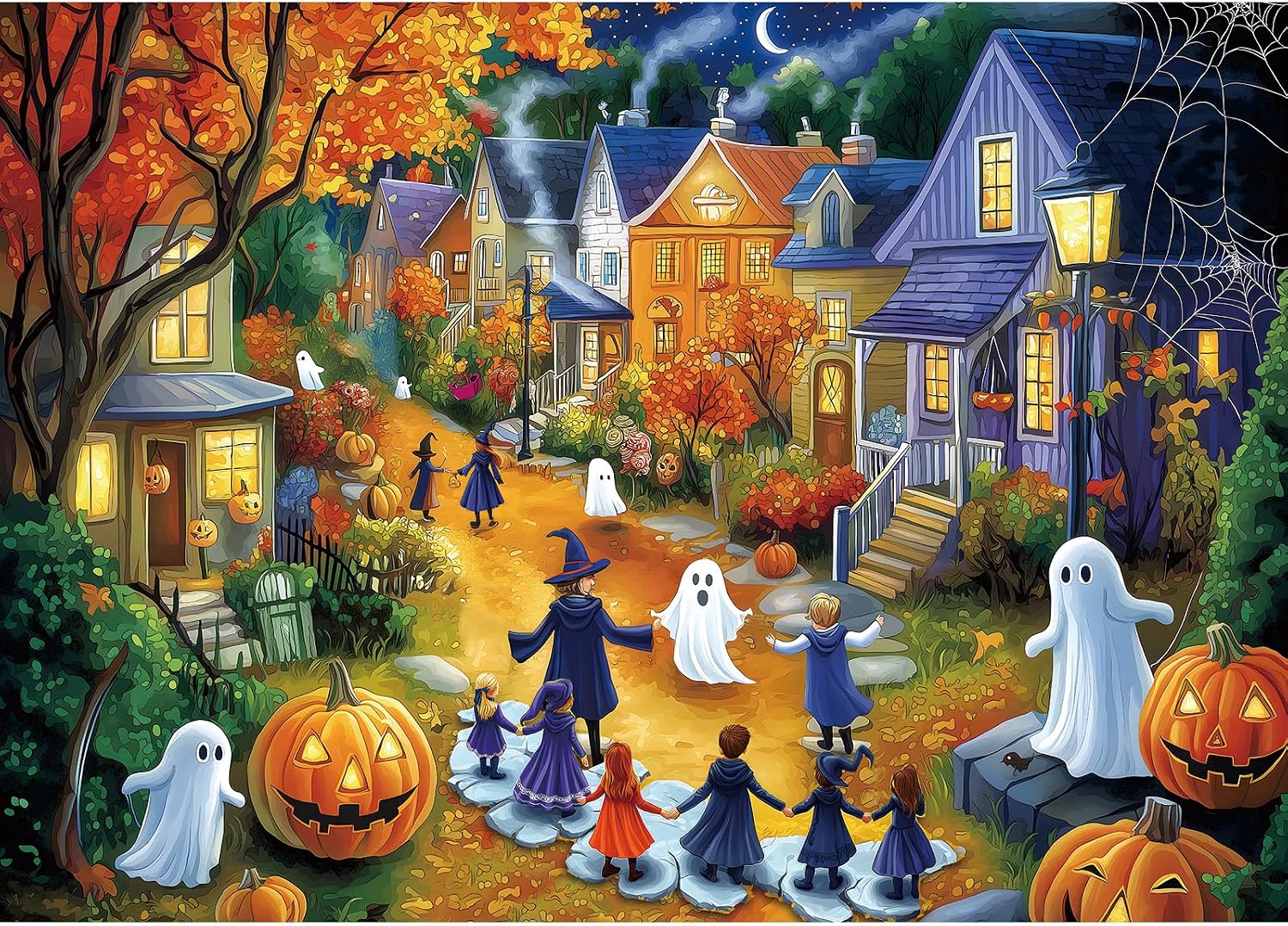 Detalle de Blueforest BFJIUJIU-00177 Halloween 1,000-Piece Jigsaw Puzzle, 27" x 20