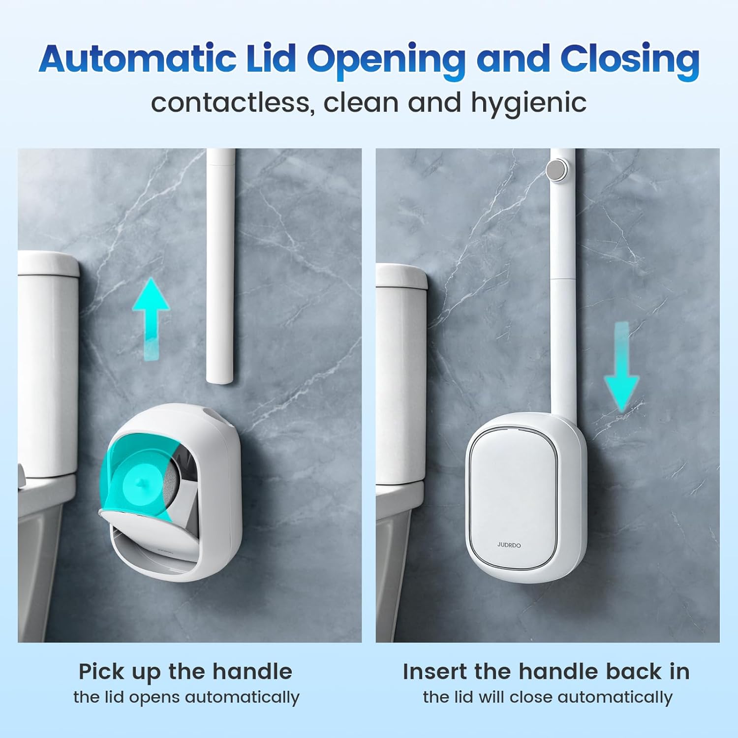Detalle de Judrdo Disposable Toilet Brush with 36 Refills – Hygienic Wall-Mounted Cleaning System