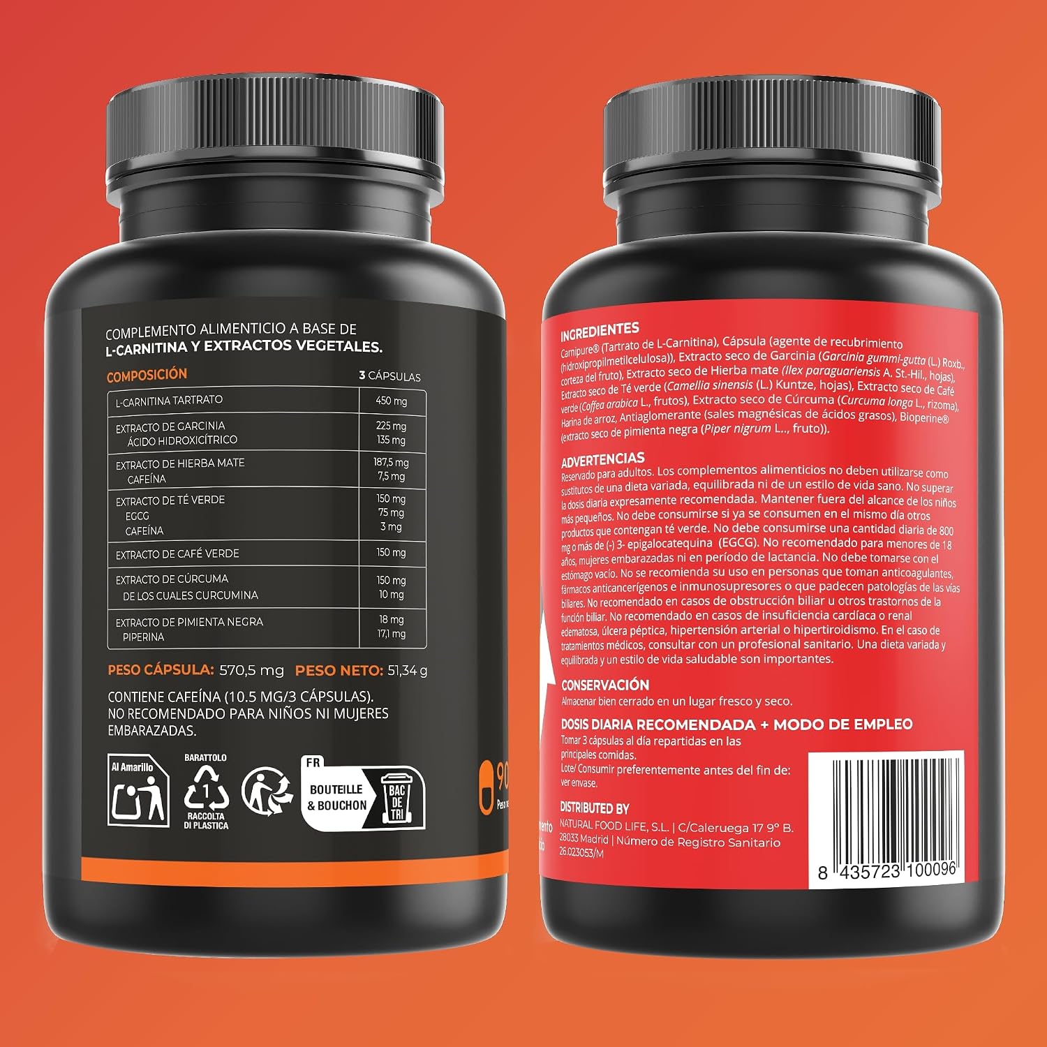 Detalle 2 de 🔥 Quemagrasas potente con L-Carnitina Carnipure® - 90 cápsulas